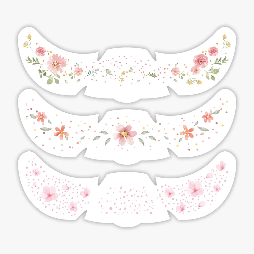 Freckles Tattoo Stickers Set - Rose Cherry Blossom Face Makeup Patches for Women