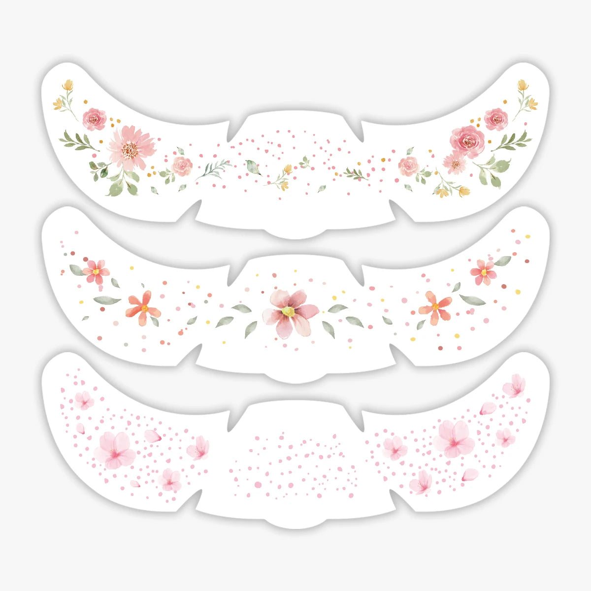 Freckles Tattoo Stickers Set - Rose Cherry Blossom Face Makeup Patches for Women