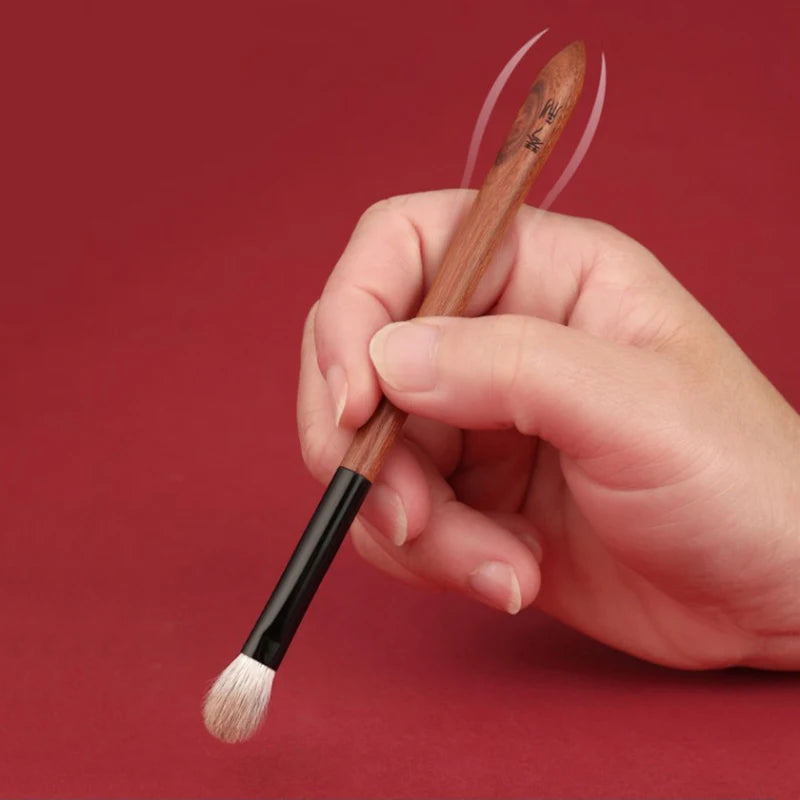 Large Eye Shadow Brush - Handmade Makeup Brush with Rosewood Handle & Natural Hair