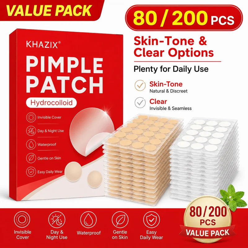 80pcs Skin-Colored Hydrocolloid Acne Patches with Tea Tree Oil - Gentle Facial Cover