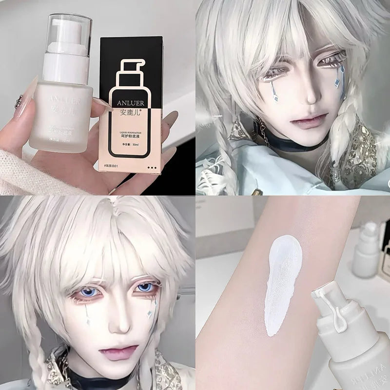 White Liquid Foundation 30ml Full Coverage Long Lasting Waterproof Face Makeup