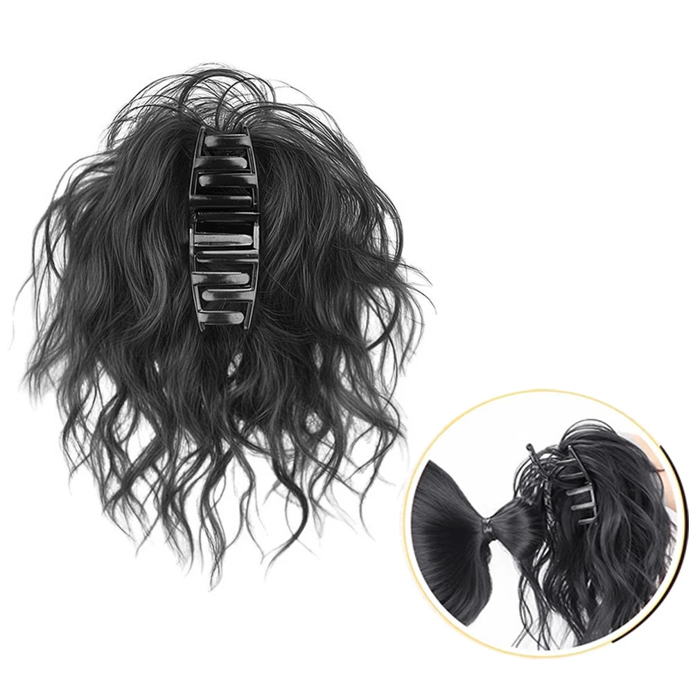 Short Curly Synthetic Claw Clip Ponytail Hair Extensions for Women - High Temperature Fiber Ponytail Hairpiece