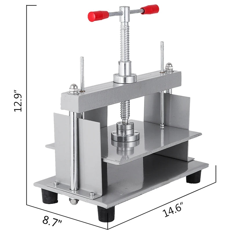 Manual Paper Press Machine 12x8.6 in for A4 Paper, Steel Frame, Bookbinding & Papermaking