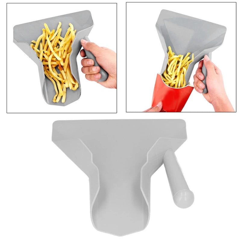 Food Grade French Fries Scoop with Non-Slip Handle - Kitchen Utensil for Chips & Popcorn