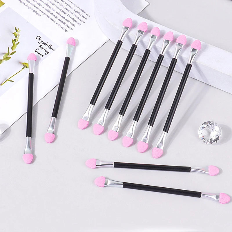 10PCS Multi-Color Double Head Latex Sponge Eyeshadow Brush Set Portable Makeup Tools
