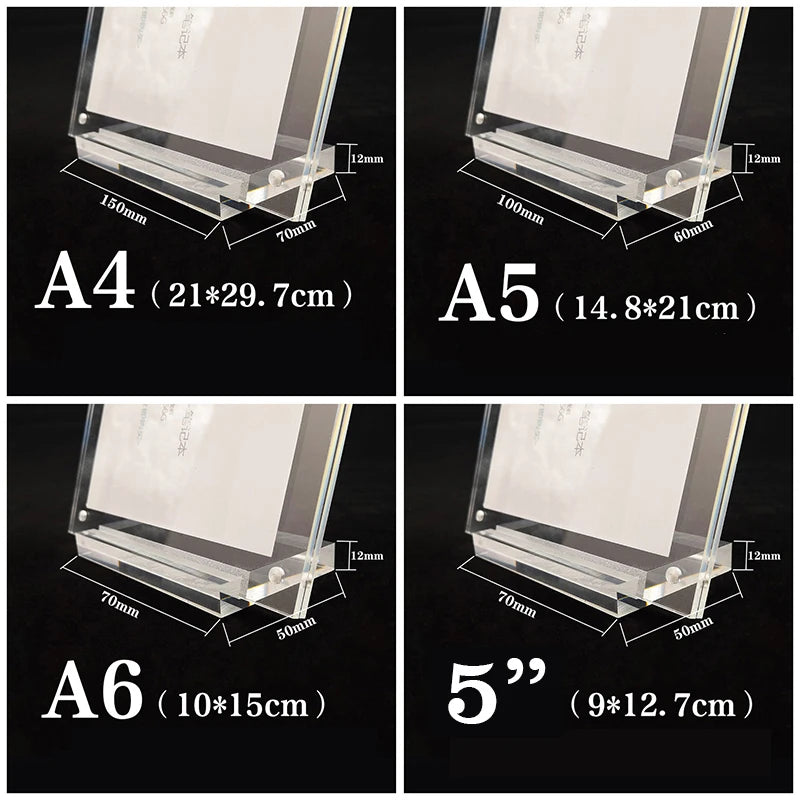Acrylic Desktop Photo Frame Display Stand for Certificates and Posters