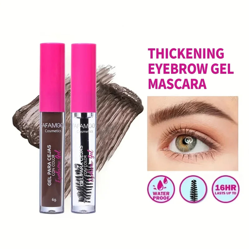 Waterproof Tinted Brow Gel Kit with Clear Brow Glue & Long-Lasting Finish