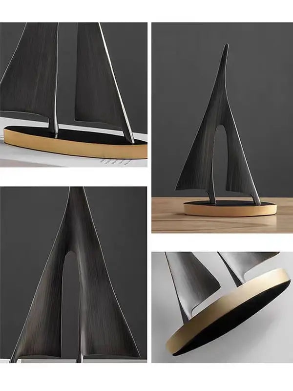 2-Piece Resin Sailboat Tabletop Decor for Living Room & Bedroom