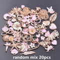 Assorted Heart Rabbit Flower Enamel Charms for Jewelry Making - Bulk DIY Pendant Mix