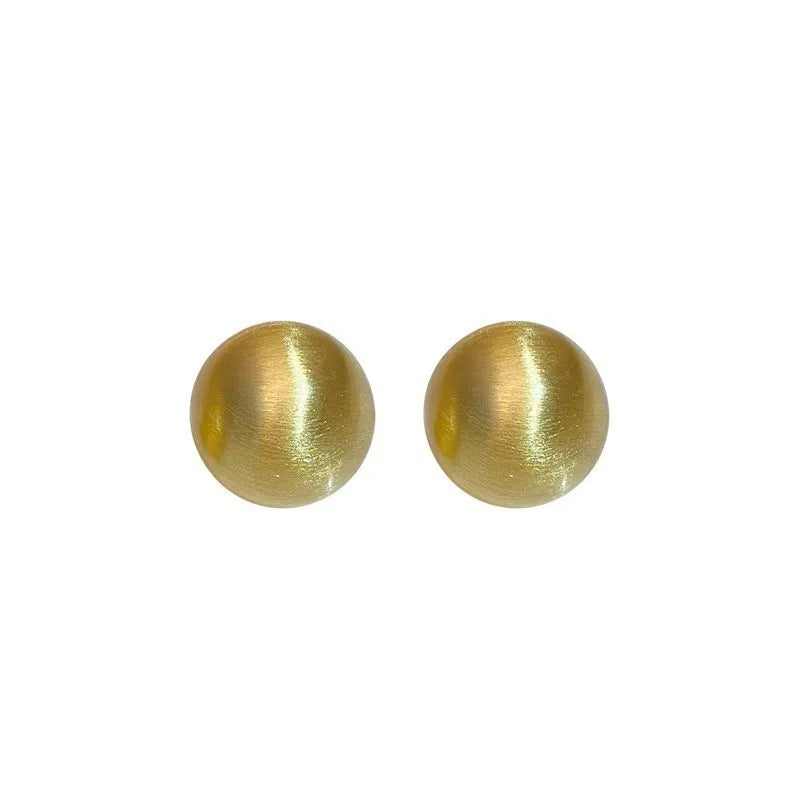 Simple Geometric Round Stud Earrings for Women - Trendy Retro Jewelry