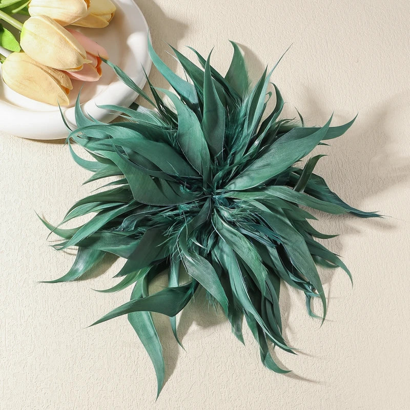 Large Feather Brooch for Women - Colorful Fashion Lapel Pin 22cm