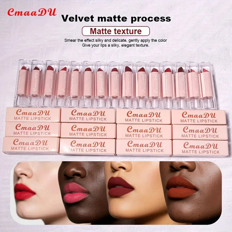 Matte Lipstick Set Long-Lasting Waterproof Lip Gloss Non-Stick Moisturizing