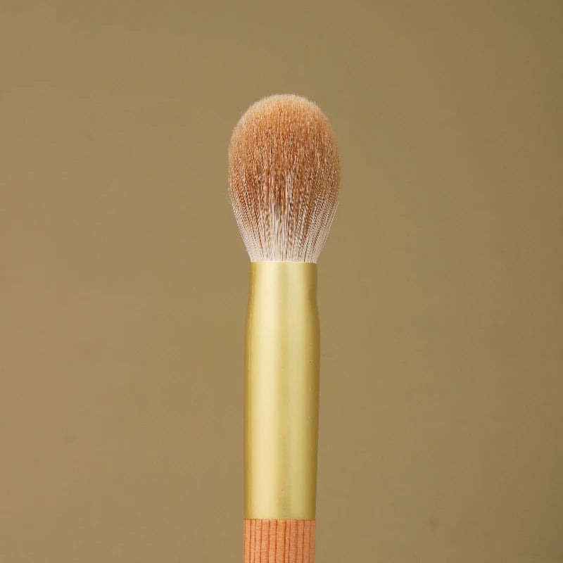 Vintage Snow Fox Hair Makeup Brush with Yakusugi Wood Handle - Flat Blush Brush