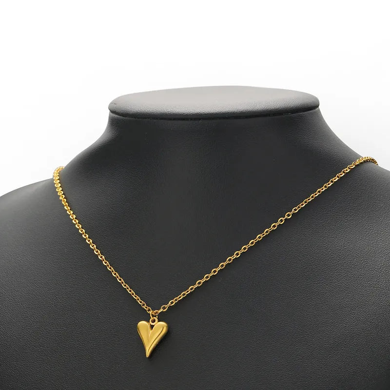 5pcs Stainless Steel 18K Gold Color Heart Pendant for DIY Jewelry Making