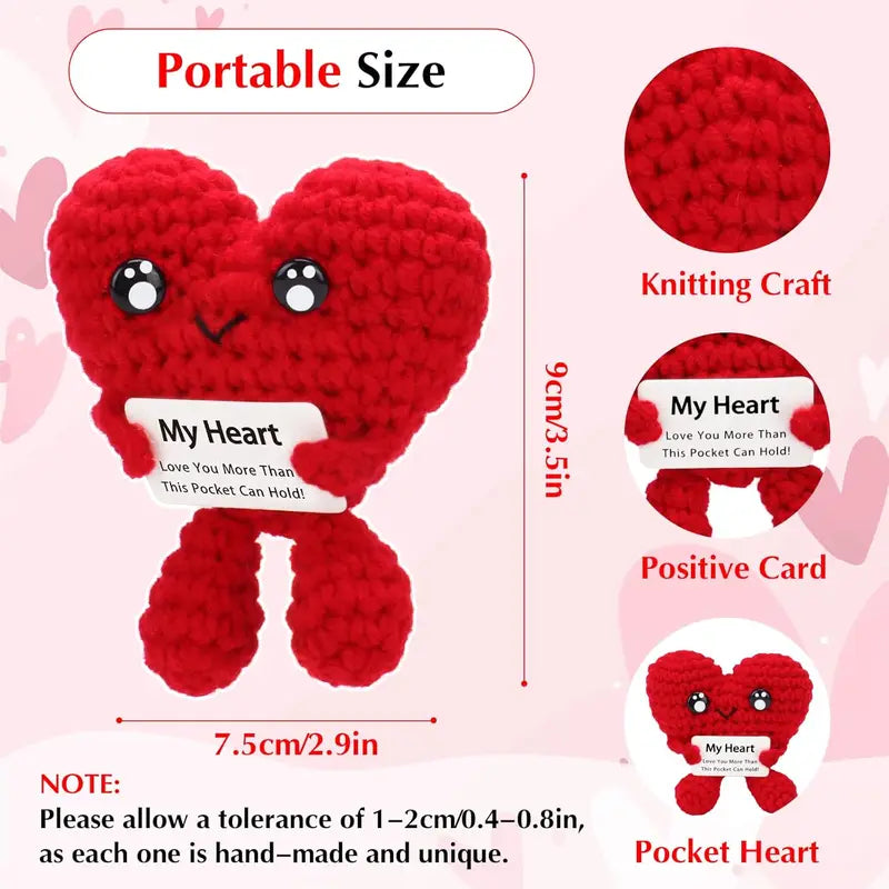Crochet Heart Doll - Handmade Desktop Home Decor Gift for Mother's Day & Christmas
