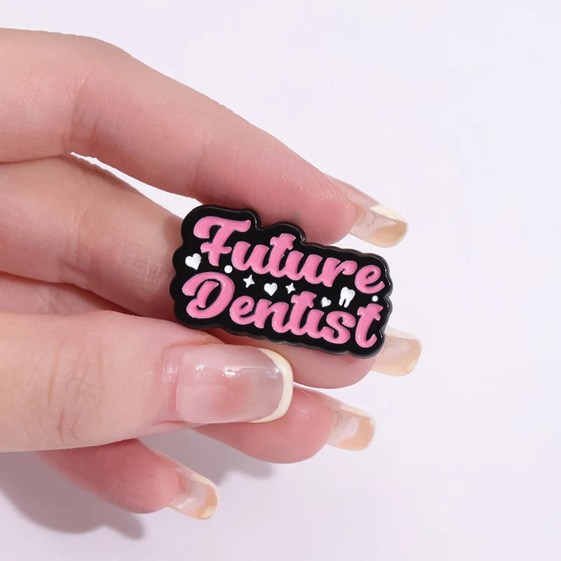 Tooth Enamel Pins Set - Dental Nurse Brooches for Kids and Adults