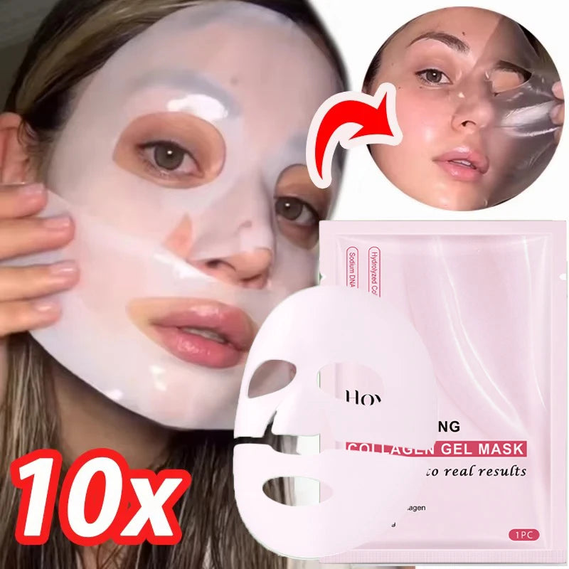 Deep Hydrating Collagen Gel Salmon PDRN Face Mask - Moisturizing & Anti-Aging Hydrogel Sheets