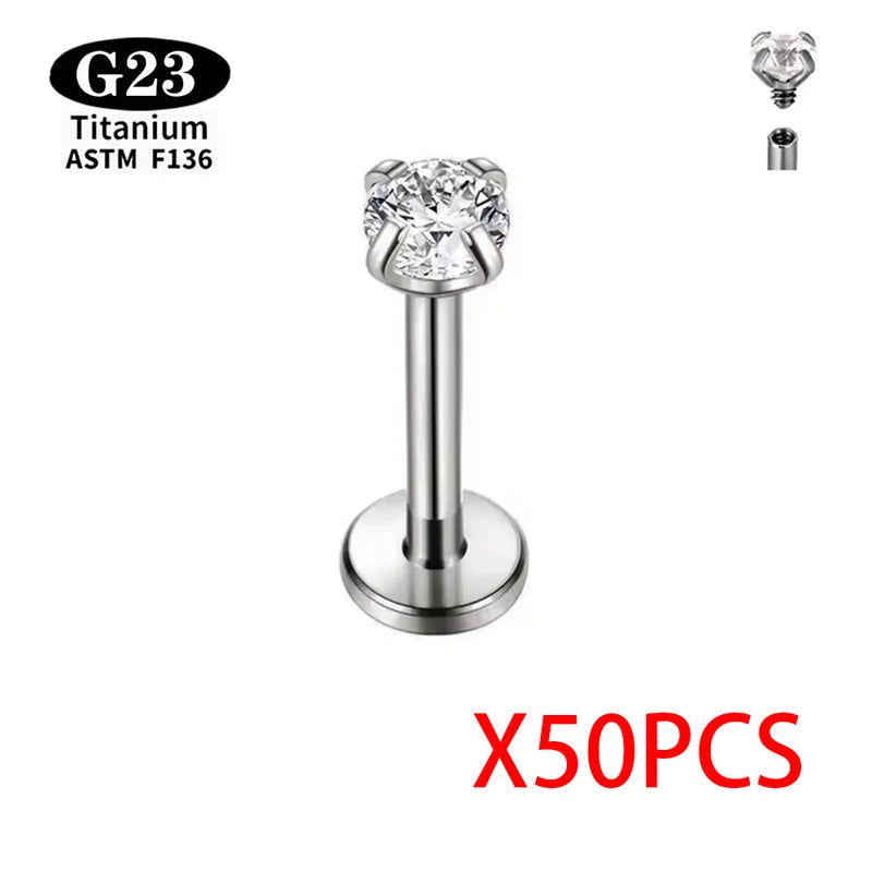 Titanium Piercing Set ASTM F136 G23 Lip Nose Eyebrow Septum Cartilage Jewelry