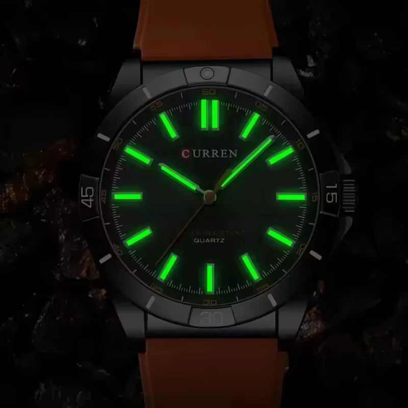 Men's Quartz Watch with Silicone Strap - Fashion Outdoor Analog Timepiece