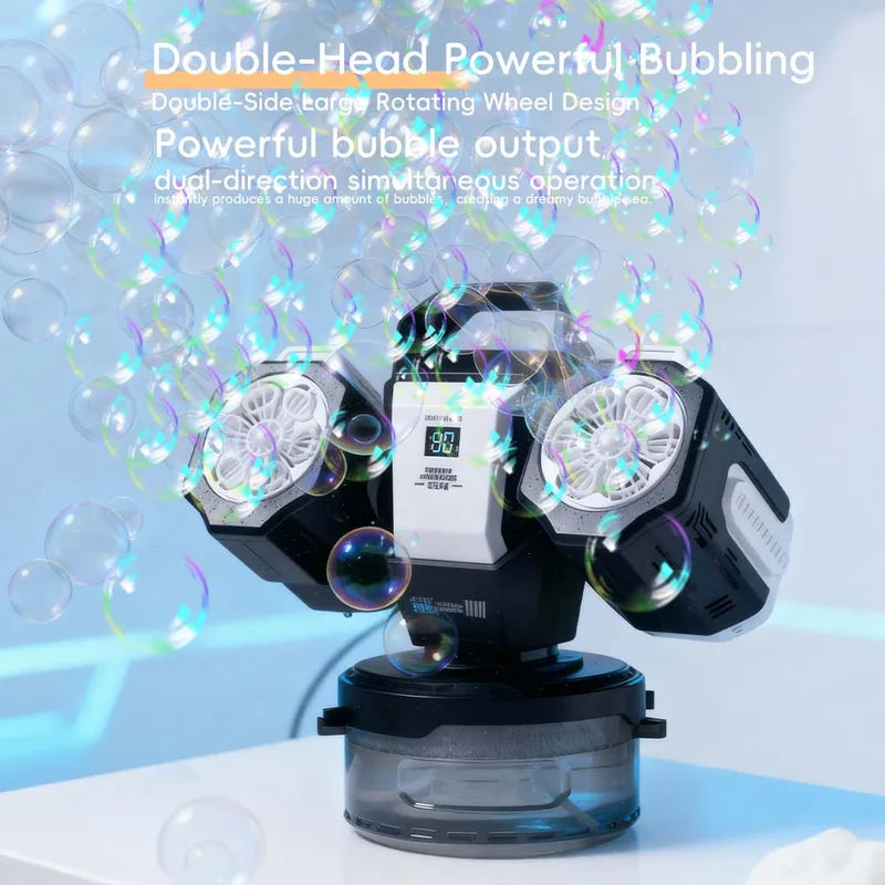 Bubble Machine with Remote RGB Lights Rechargeable 1800mAh Type-C No Solution
