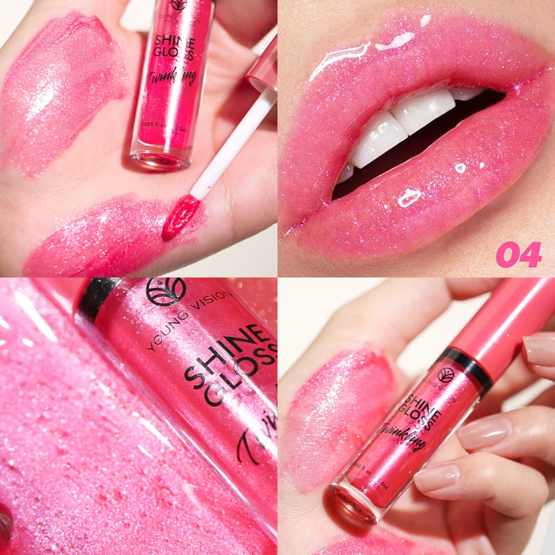 Watery Glossy Lip Gloss Set - Color Burst Lip Nectar & Glitter Shine