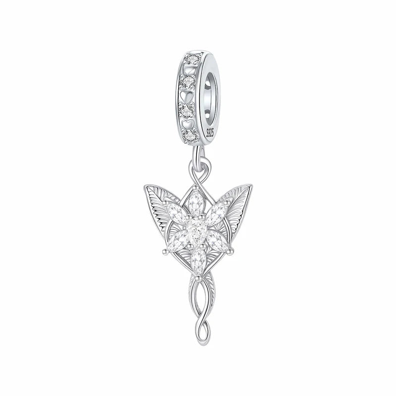 Sterling Silver Flower Leaf Charm Pendants for Bracelets - DIY Jewelry Making