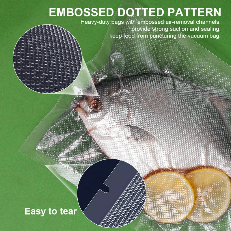 50PCS BPA-Free Vacuum Food Storage Bags for Food Preservation & Reuse