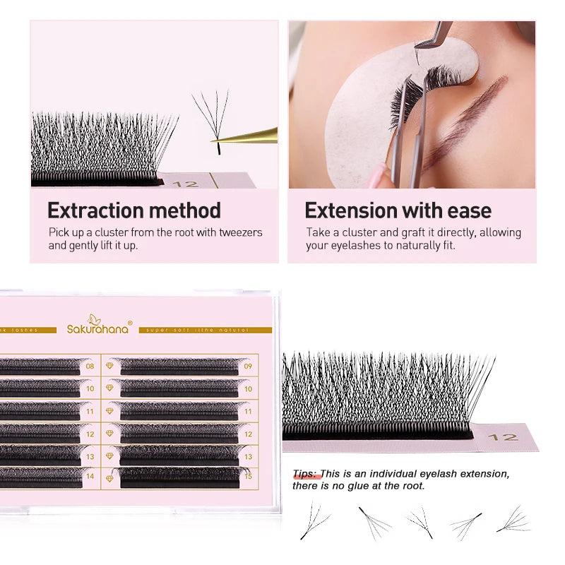 Premade 3D 4D 5D Eyelash Fans - Natural Soft Volume for Makeup