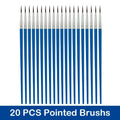 Set of 10/20/50 Paint Brushes - Art Round Flat Nylon Hair for Oil & Watercolor