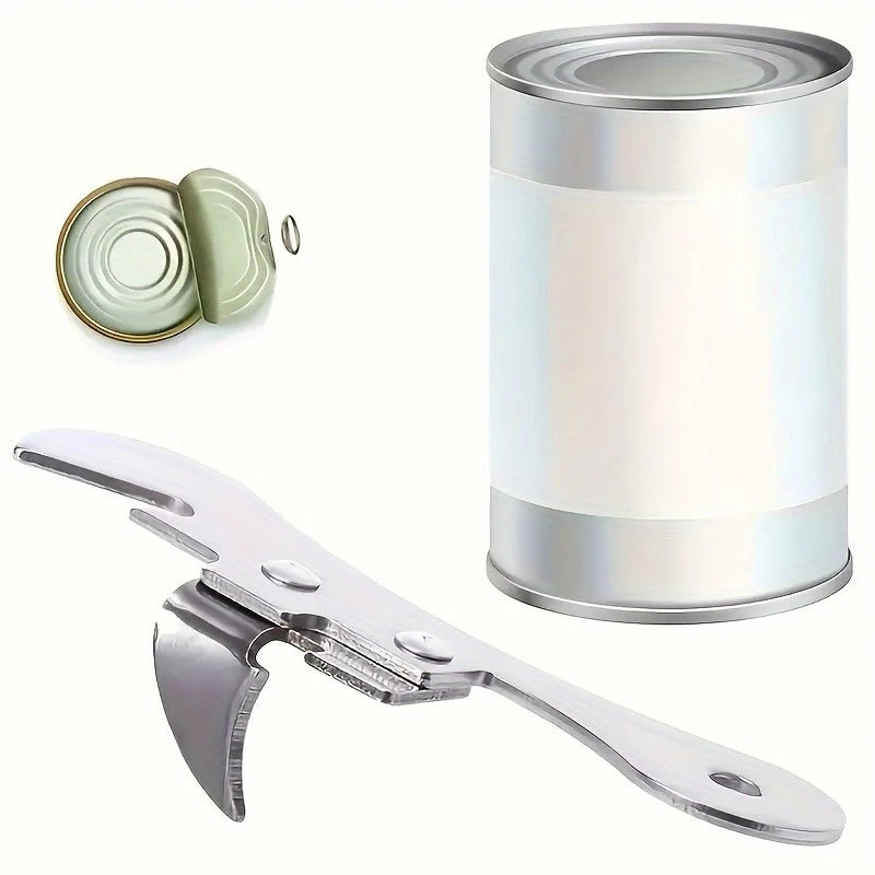 2-in-1 Stainless Steel Can Opener with Ergonomic Handle - Kitchen Tool