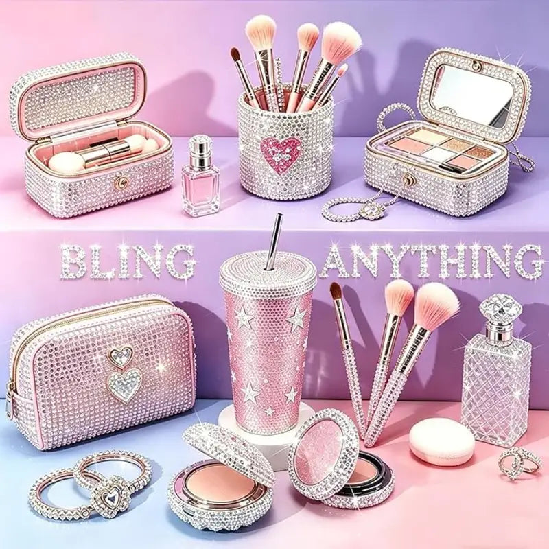 Mini Flatback Rhinestones Bedazzling Kit for Nails - 60 Colors, 3mm