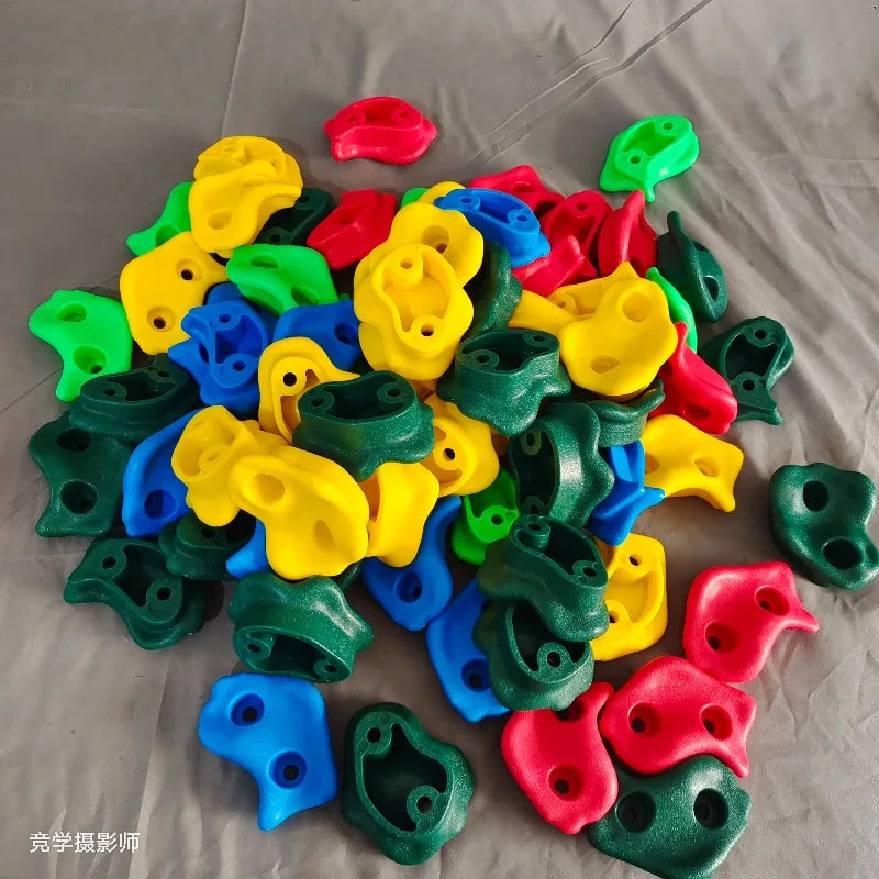 Children Plastic Climbing Wall Holds Set - Indoor Outdoor Kids Playground Equipment