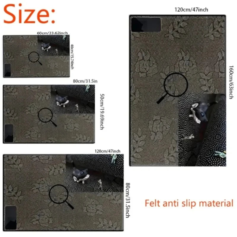 Realistic Garden Style Lawn & Wild Daisy Print Rug Non Slip Indoor Outdoor Mat