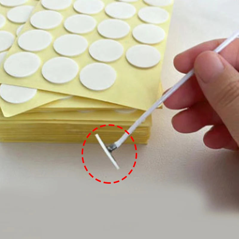 Candle Wick Stickers 240pcs Heat-Resistant Double-Sided Adhesive Wicks for DIY Candles