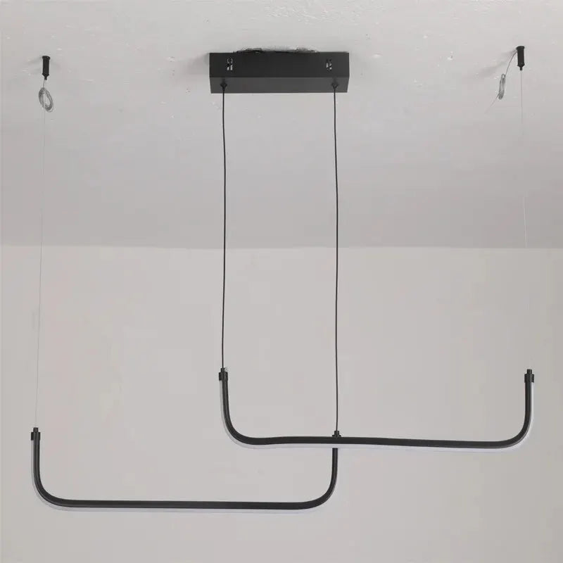 Modern Aluminum LED Pendant Light for Dining & Living Rooms - Adjustable Height