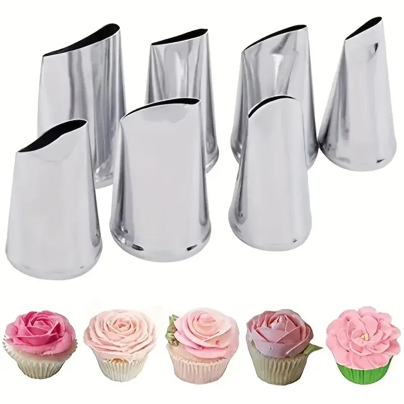 7pcs Cake Decorating Tips Set for Buttercream Roses Nozzles Piping Tools
