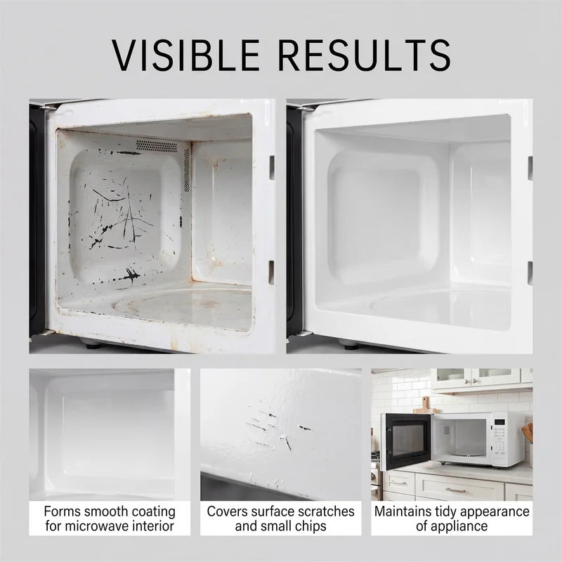 Heat Resistant Microwave Repair Paint - White Cavity Coating for DIY Touch-Ups 30ml