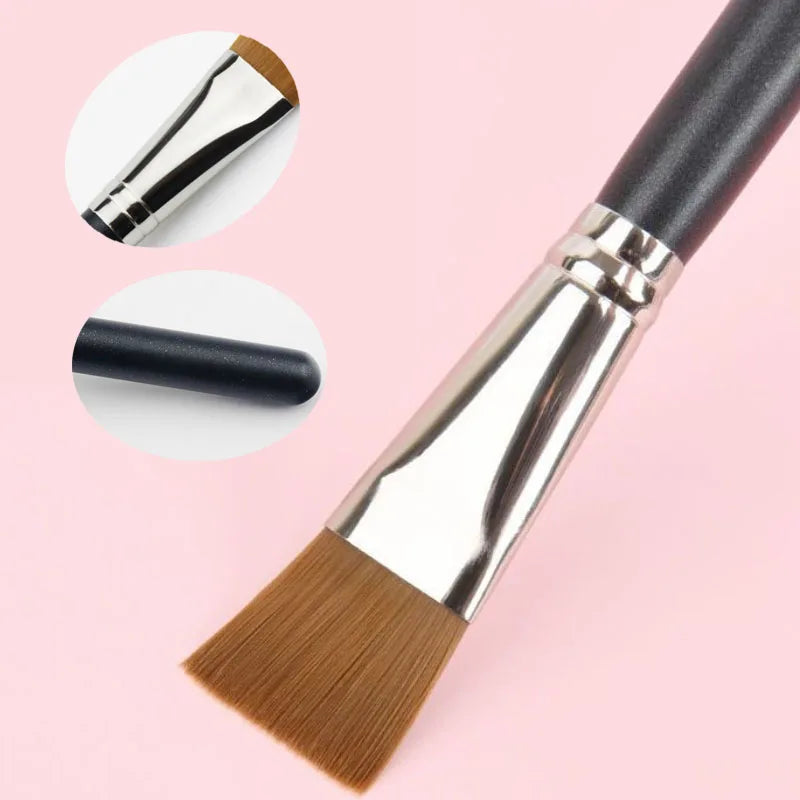 Professional Wooden Handle Foundation Brush for Makeup & Facial Masks - Soft Cosmetic Tool