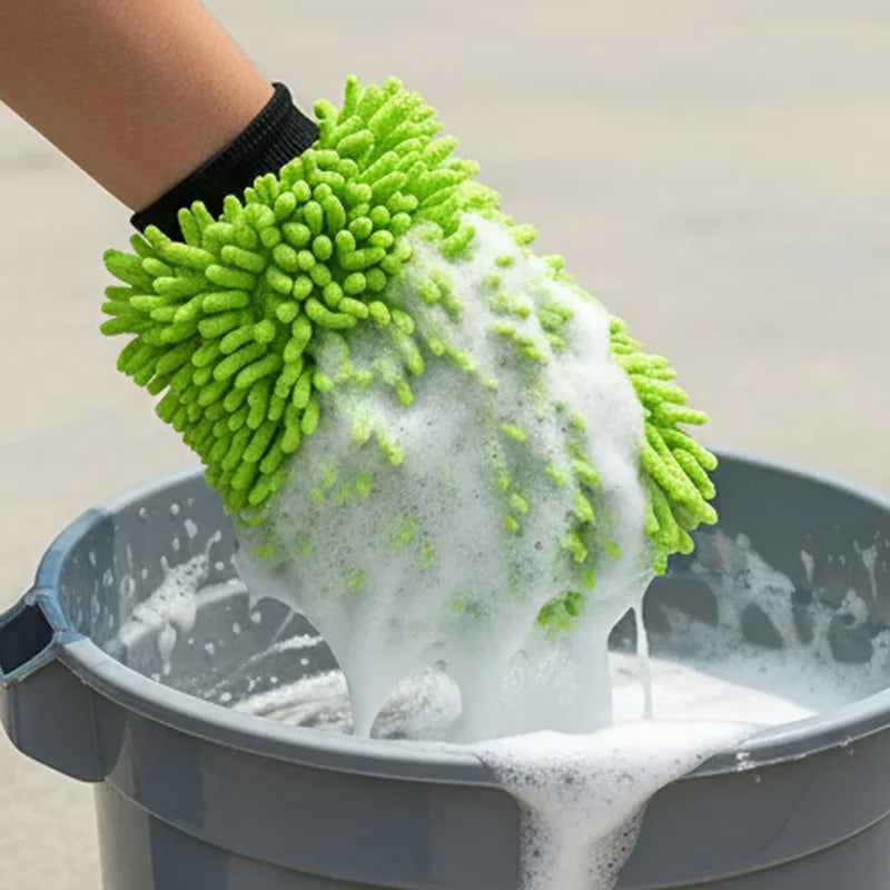 Microfiber Car Wash Gloves Scratch-Free Dual-Sided Cleaning Tool Portable Gloves