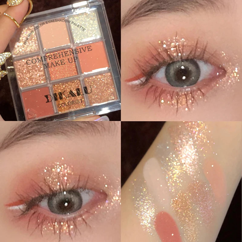 Eyeshadow Palette with Metallic Finish - 8+ Colors for Glam Makeup, Spring & Summer Collection