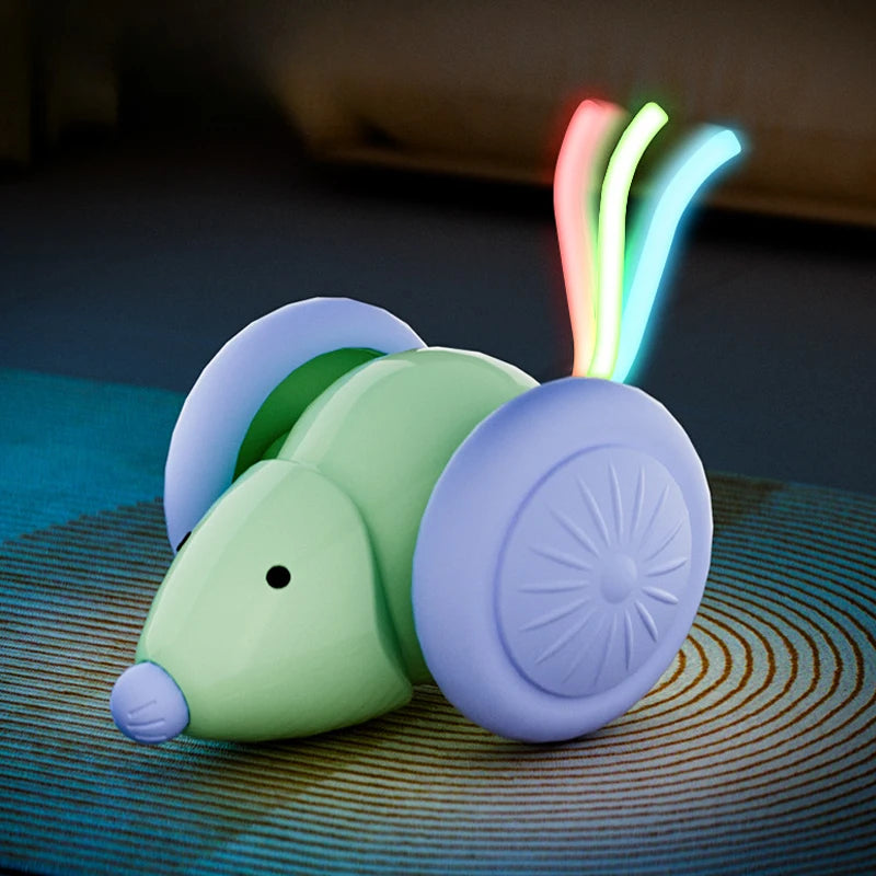 Interactive Electric Cat Toy Mouse Car with Rechargeable Battery - Intelligent Obstacle Avoidance