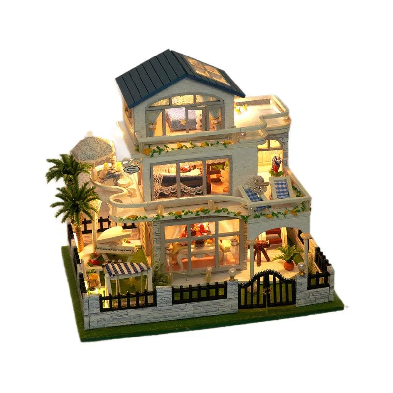 Mini Wooden Dollhouse Furniture Light Kit for DIY Crafting - Multiple Colors