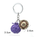 Anime One Piece Metal Keychain Luffy Ace Law Devil Fruit Pendant Keyring Gift