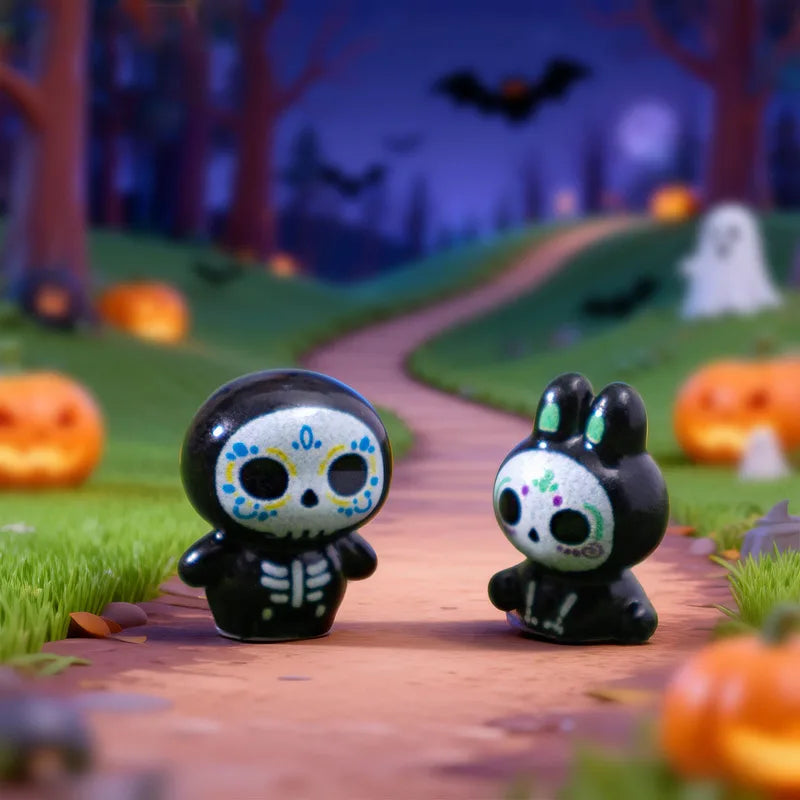 Halloween Mini Ghost Figurines Set for Desk Decor Jewelry Making 10PCS