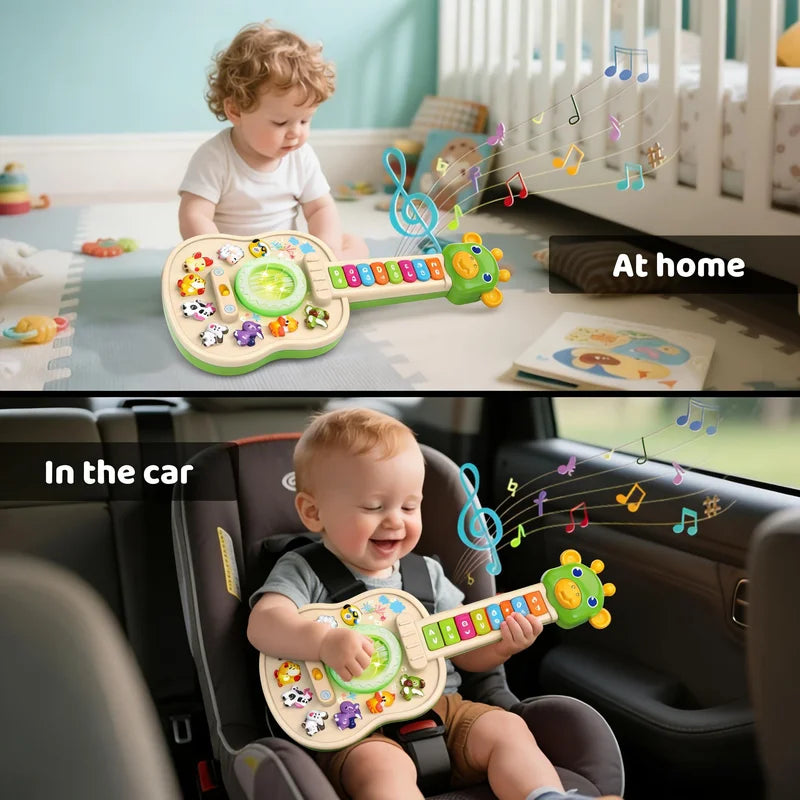 Children's Electronic Guitar with Animal Sounds Lights & Melodies Educational Toy