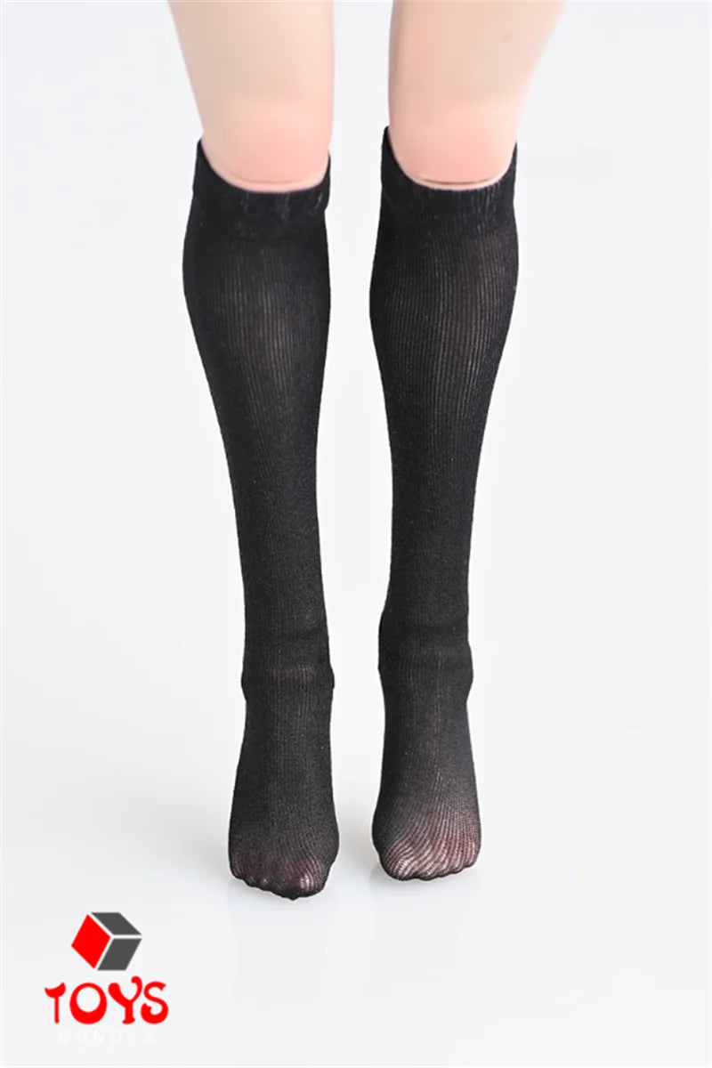 1/6 Scale Female Action Figure Socks - Semi-transparent Short & Long Stockings