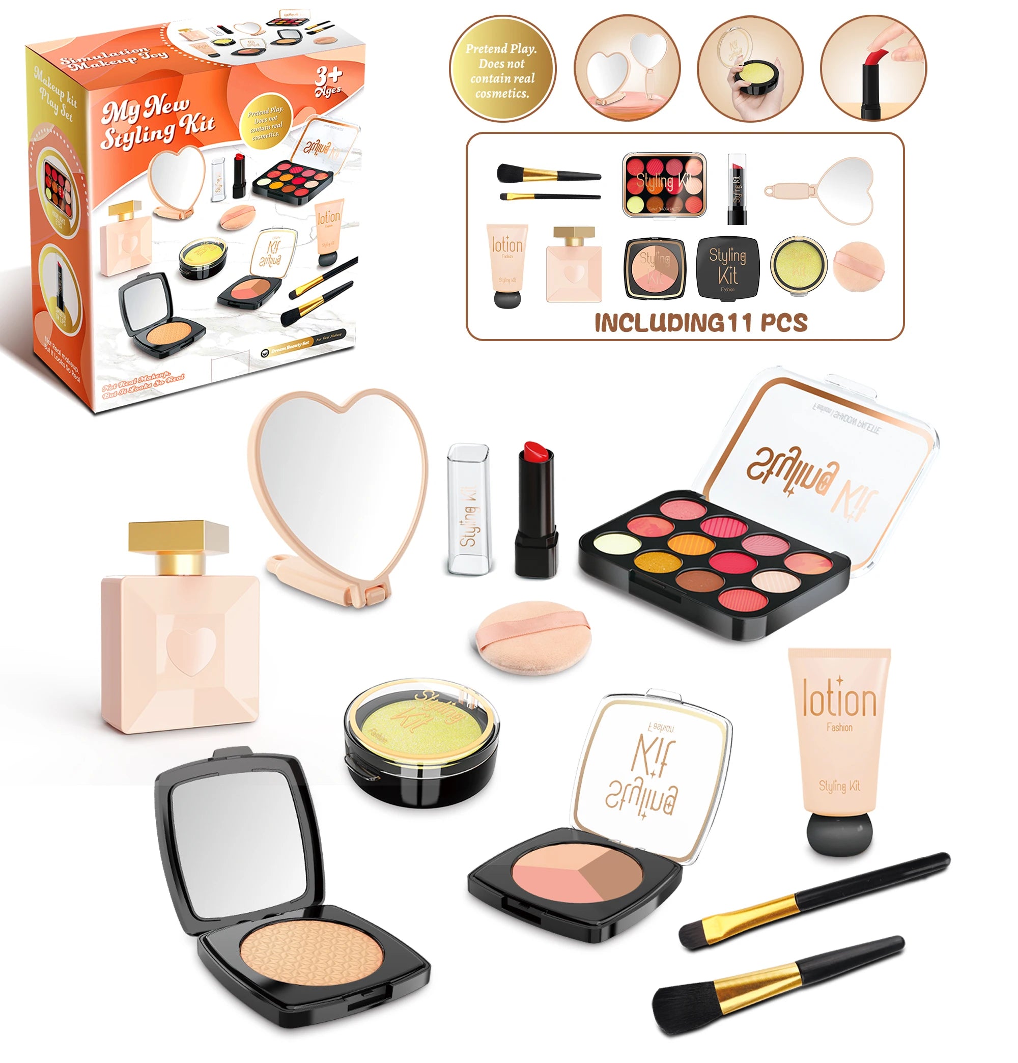 Fake Makeup Set for Girls Play Cosmetics Pretend Makeup Toys - Multiple Colors