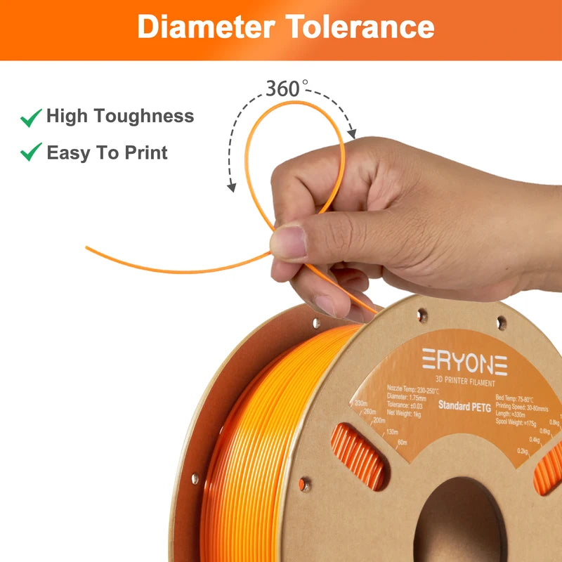 PETG Filament 1kg 1.75mm for 3D Printing Biodegradable High Quality Spool
