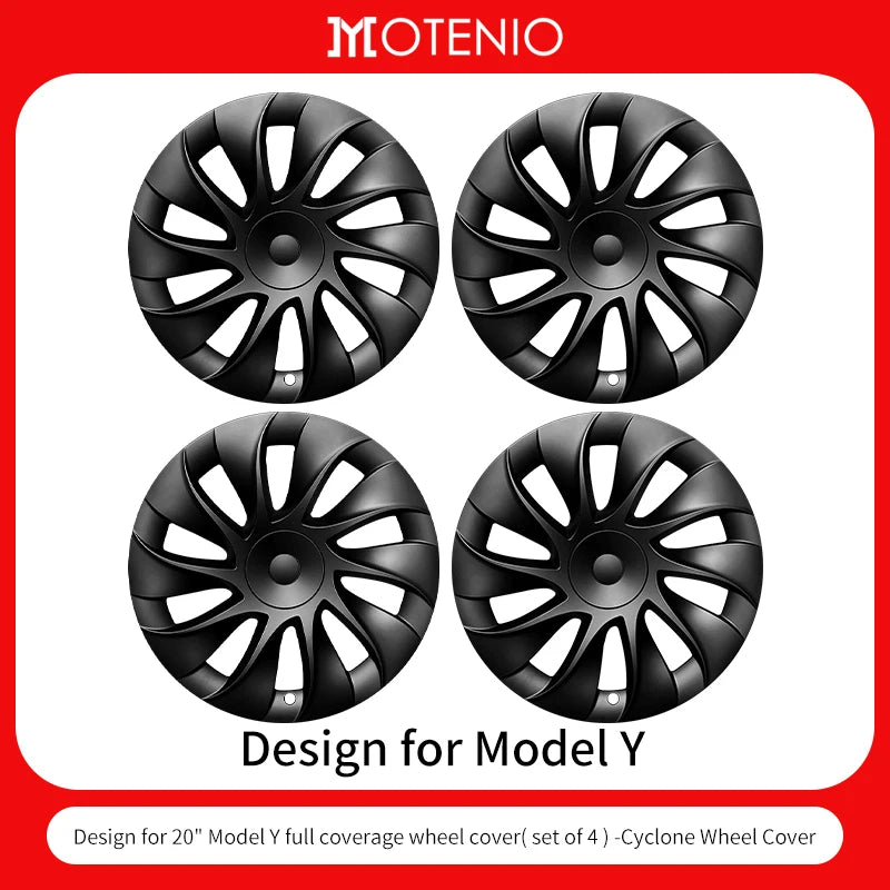 4PCS Wheel Cover Hubcaps for Tesla Model Y 2020-2024 20 Inch Full Cover Replacement