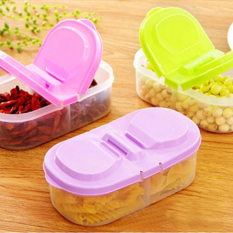 Portable Plastic Food Storage Box with Divided Compartments for Outdoor Lunch, Fruit, Snacks